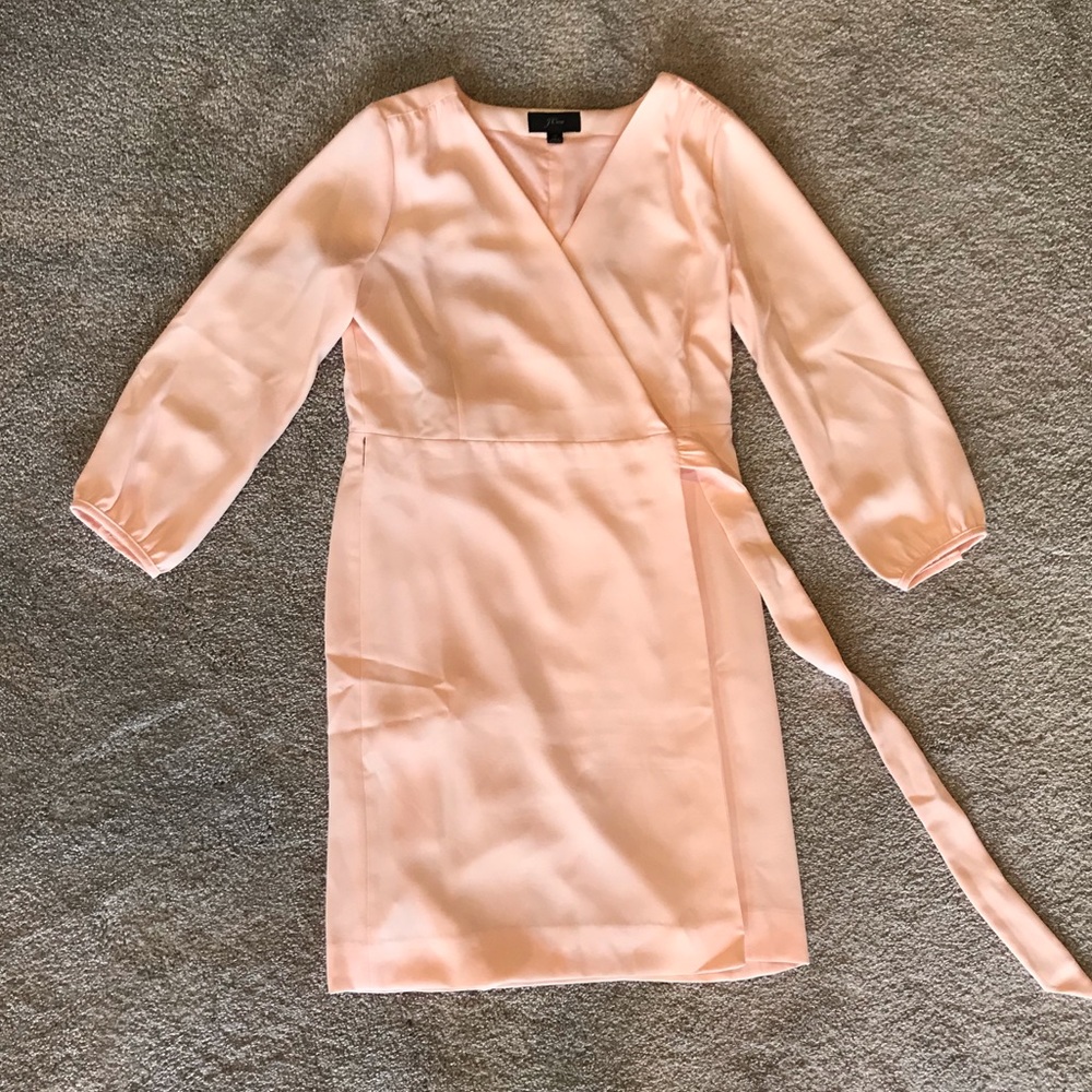 J.Crew pink crepe wrap dress